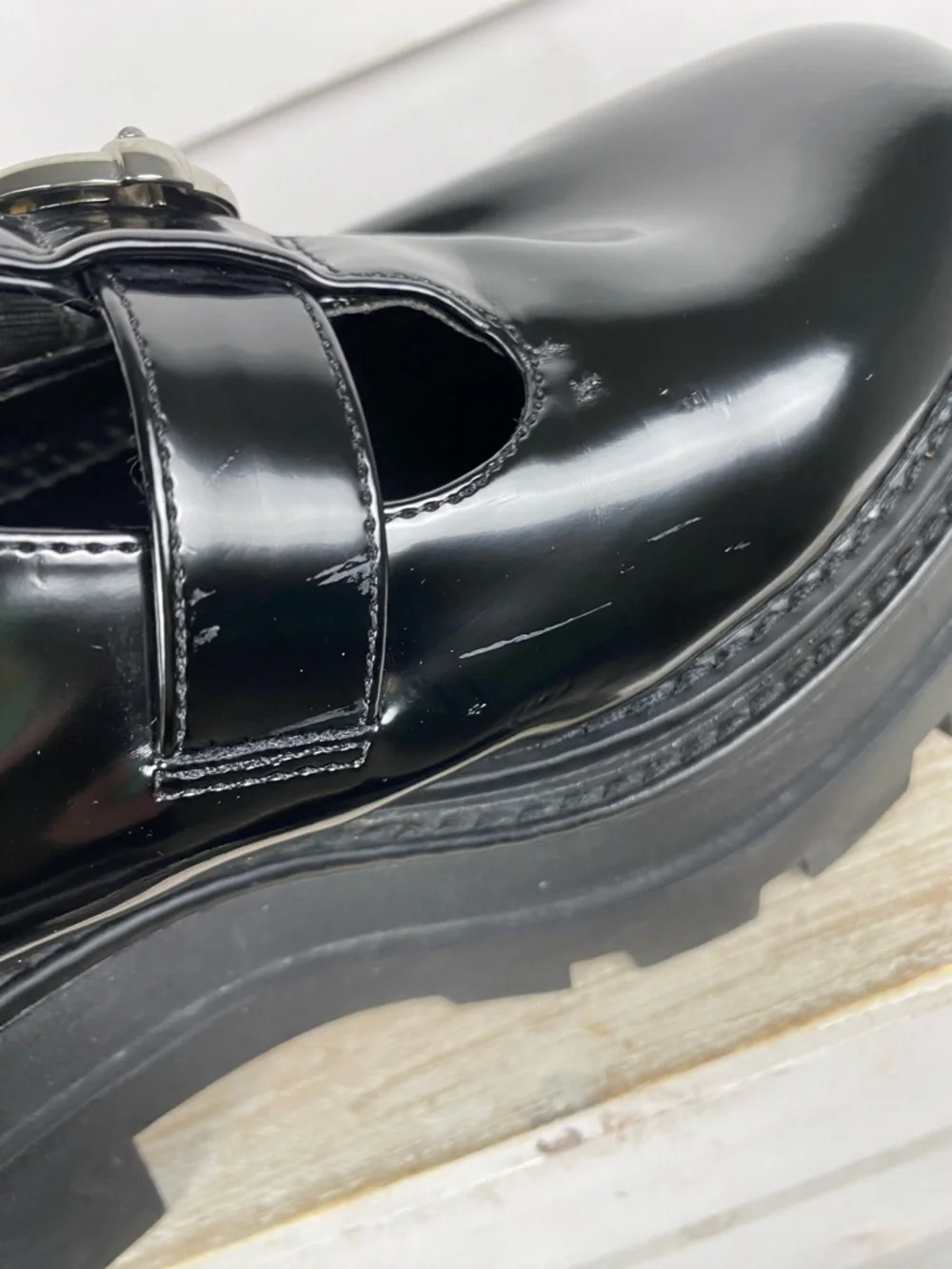 Circus NY Sam Edelman Bryce Black Chunky platform Mary Jane Shoe Loafers Sz 7.5